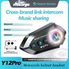 Y12 Pro Motorcycle Helmet Intercom 500m Wireless Headset IPX6 Waterproof