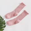 Japanese Retro Ruffled Cotton Socks Women Solid Color Ankle Boot Styling Harajuku Christmas Girlfriend Gift Pink Yellow Cute