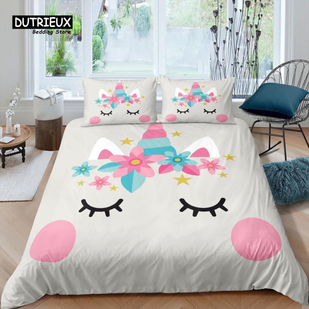 Comforter Home Living Luxury 3D Unicorn Star Bedding Set Kids Bedding Set Queen And King Eu/Us/Au/Uk Size