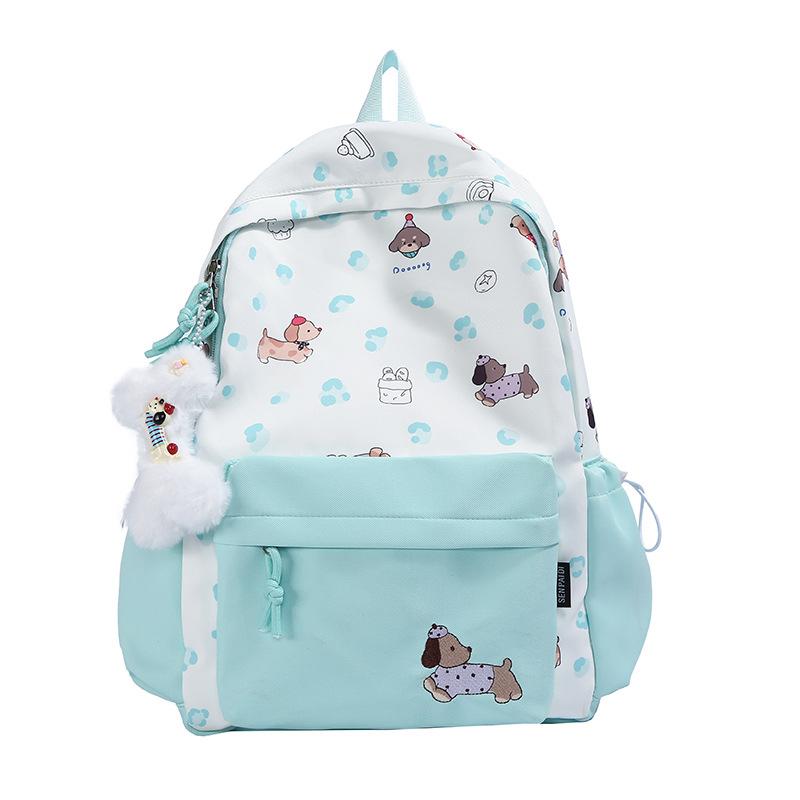 Schoolbag Korean new backpack female ins wind large capacity lightweight student schoolbag high value versatile contrasting color backpack