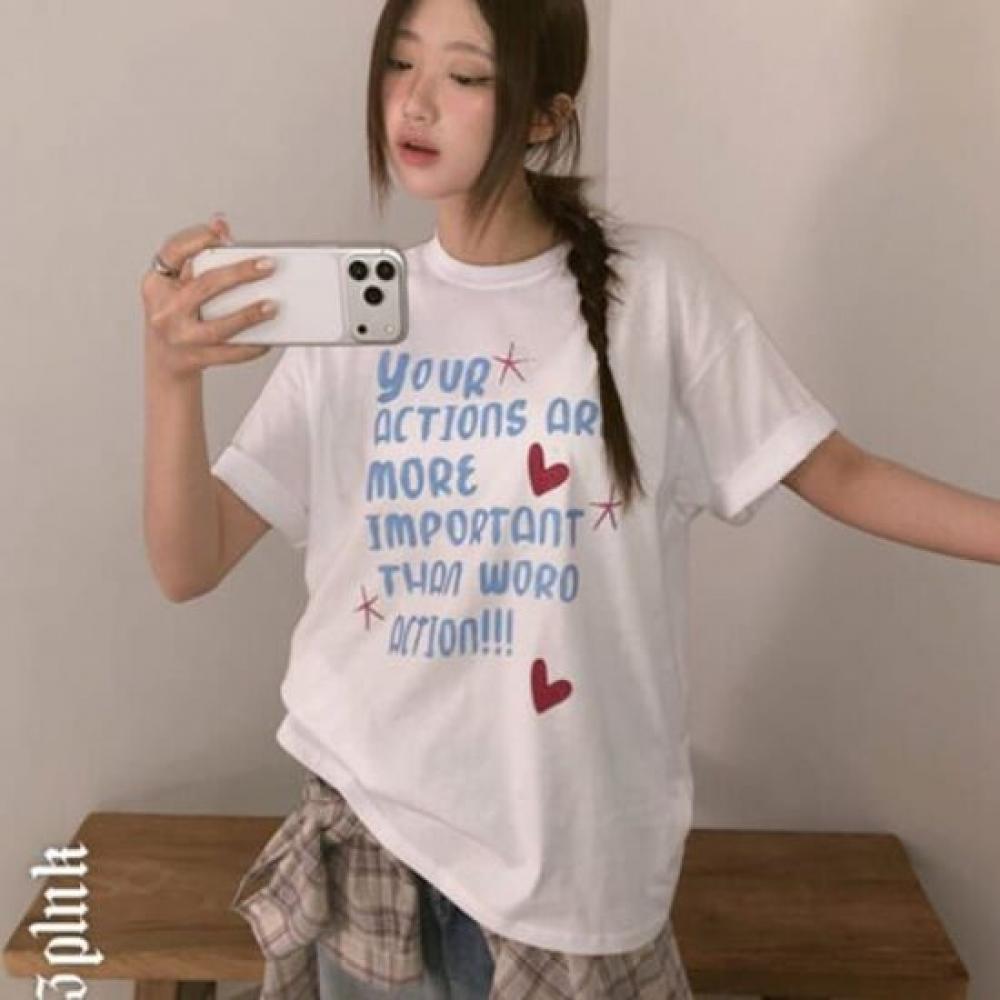 The Pink Oversized LeTTering Graphic T shirT