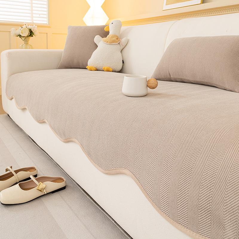 Exclusive Four-Season Universal  New Cover Sofa Cover Straight Row Three Seats And One Concubine Light Luxury High Seat Cushion