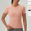 Womens Seamless Quick-Dry Yoga Top Short Sleeve Tight Fit Workout Shirt Running Gym Pilates Spring 2025
