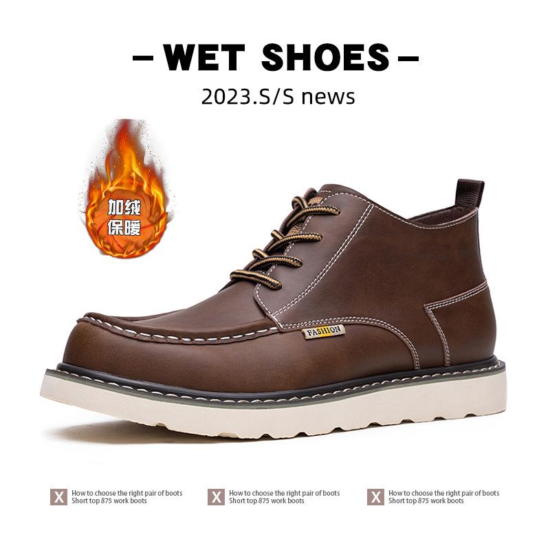 Herrenschuhe in Übergröße 2025 Frühling und Herbst neue Retro Martin Stiefel Amerikanische Stiefeletten Outdoor Workwear Stiefel