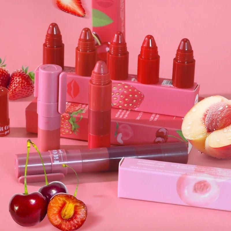 5 In 1 Matte Lipstick Crayon Kit Combo Red Purple Lip Tint Velvet Sexy Multicolour Lipstick Pen Non-stick Cup Lasting Lip Makeup