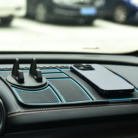 Car Dashboard Anti-slip Rotatable Phone Holder Mat with Parking Number PVC Universal SUV