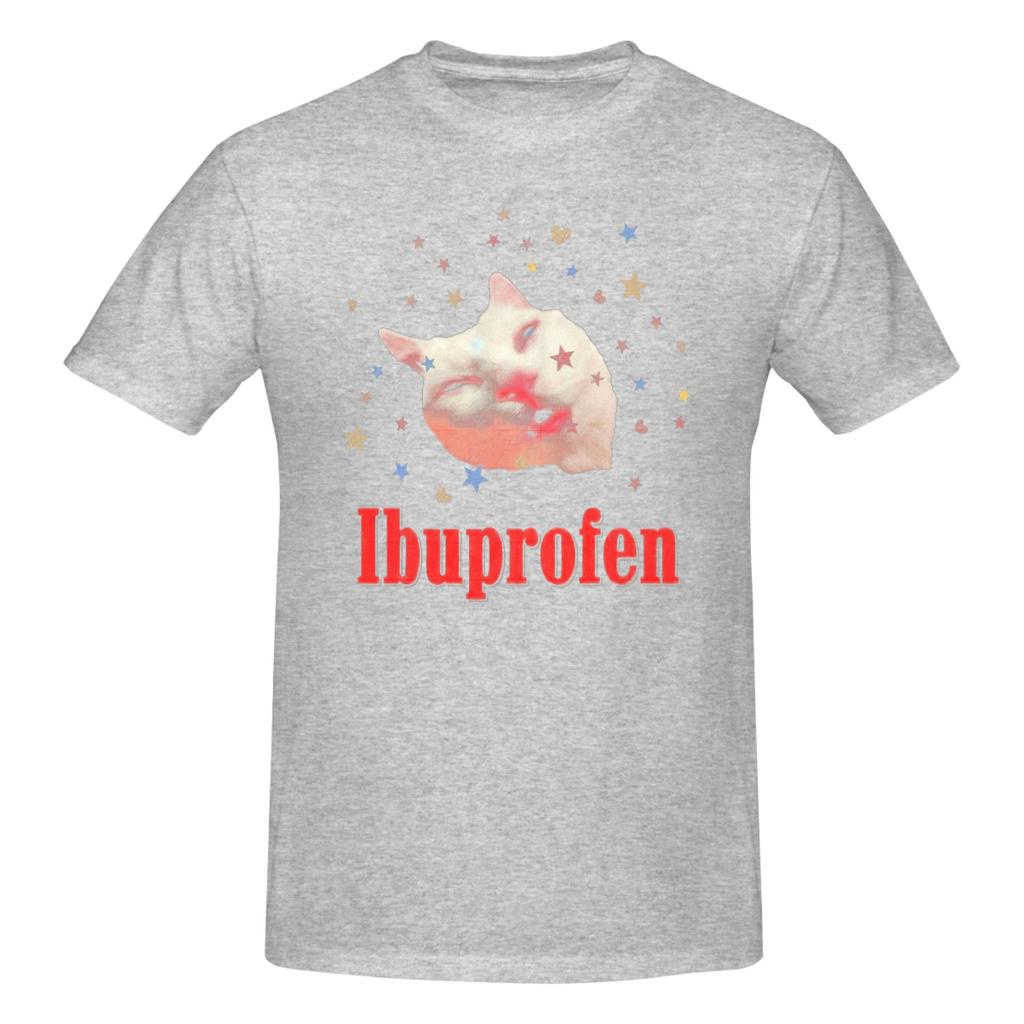 Piece Humorous Cat Funny  Cotton TShirt  Ibuprofen Cat Meme Tops Tees For Unisex