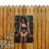 Vintage Blue Bikini Lady Metal Wall Art Decor, Waterproof Hanging Sign for Home Kitchen Bar Bathroom