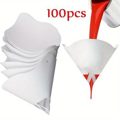 100 STK Maling Si Papir Kegle Maling Blandekop Si Fin Maske Filtre Tragte Filter Engangs Sprøjtepistol Sprøjte Tilbehør Bil