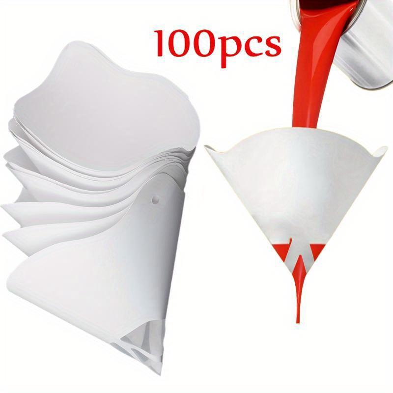 

100PCS Paint Strainers Paper Cone Paint Mixing Cup Strainer Fine Mesh Filters Funnel Filter Disposable Spray Gun Sprayer Accessories Automotive белый