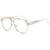 Trendy Euro-American Metal Double Bridge Irregular Sunglasses - Stylish, Casual, Versatile Sun Protection