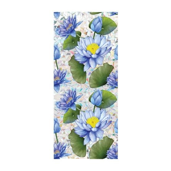 Flower Stained Glass Window Film Lotus Morning Glory Floral Window Cling Removable Decorative Static Sticker UV Blocking Privacy Decals for Living