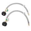 2Pcs RV Hose with Gauge 14in Male NPT QCC Type1 Inlet 350 PSIG 15 Inch Stainless Steel Hose for