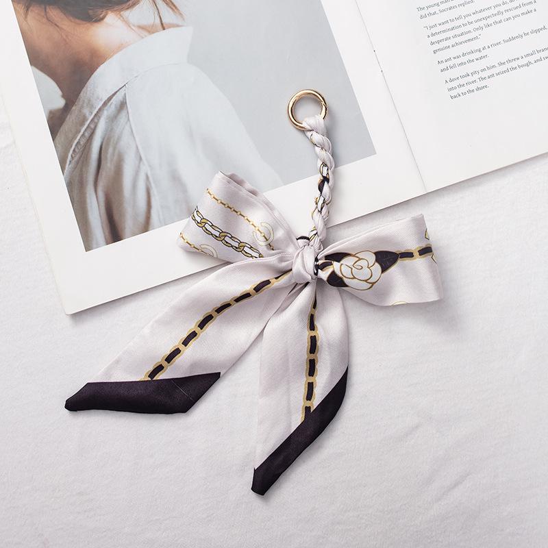 Silk Scarf Pendant Keychain: Versatile Bag Charm & Keyring