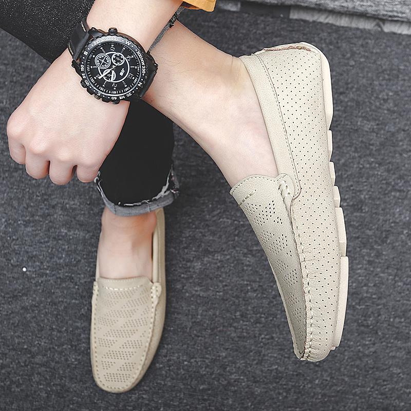 Big Size 45 46 47 Summer Man Moccasins Men Loafers High Quality Genuine Leather Casual Shoes Slip On Flats Mens Driving Shoes