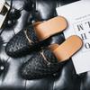 New Designer Mens Half Drag Shoes For Men Casual Leather Loafers Fashion Half Shoes Mules Shoes Male Slides Slippers Footwear