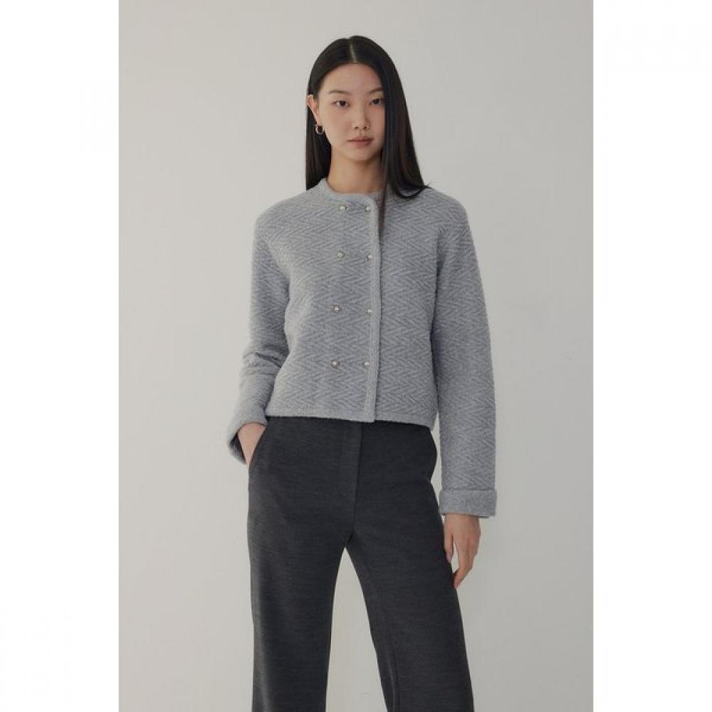 

Vov Double Button Wool Knit Jacket MELANGE GRAY/One size