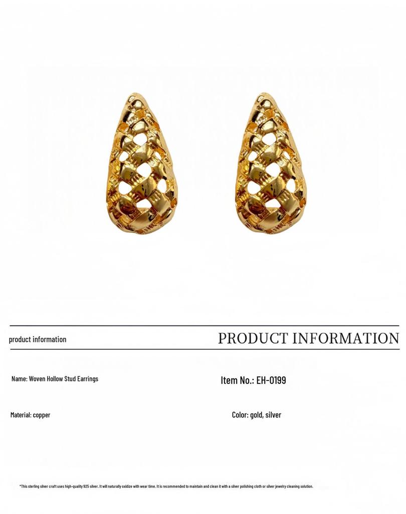 2025 Elegant Hollow Woven Teardrop Earrings - High-End Luxury Design