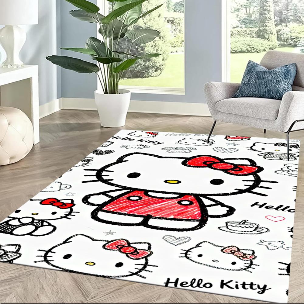 Hello Kitty Party Square rugs are a great choice for living rooms, bedrooms, home décor, and as gifts.