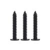 Black CA Flat Head Self-Tapping Wood Screw, 304 Stainless Steel, Cross Tip, M2-M8