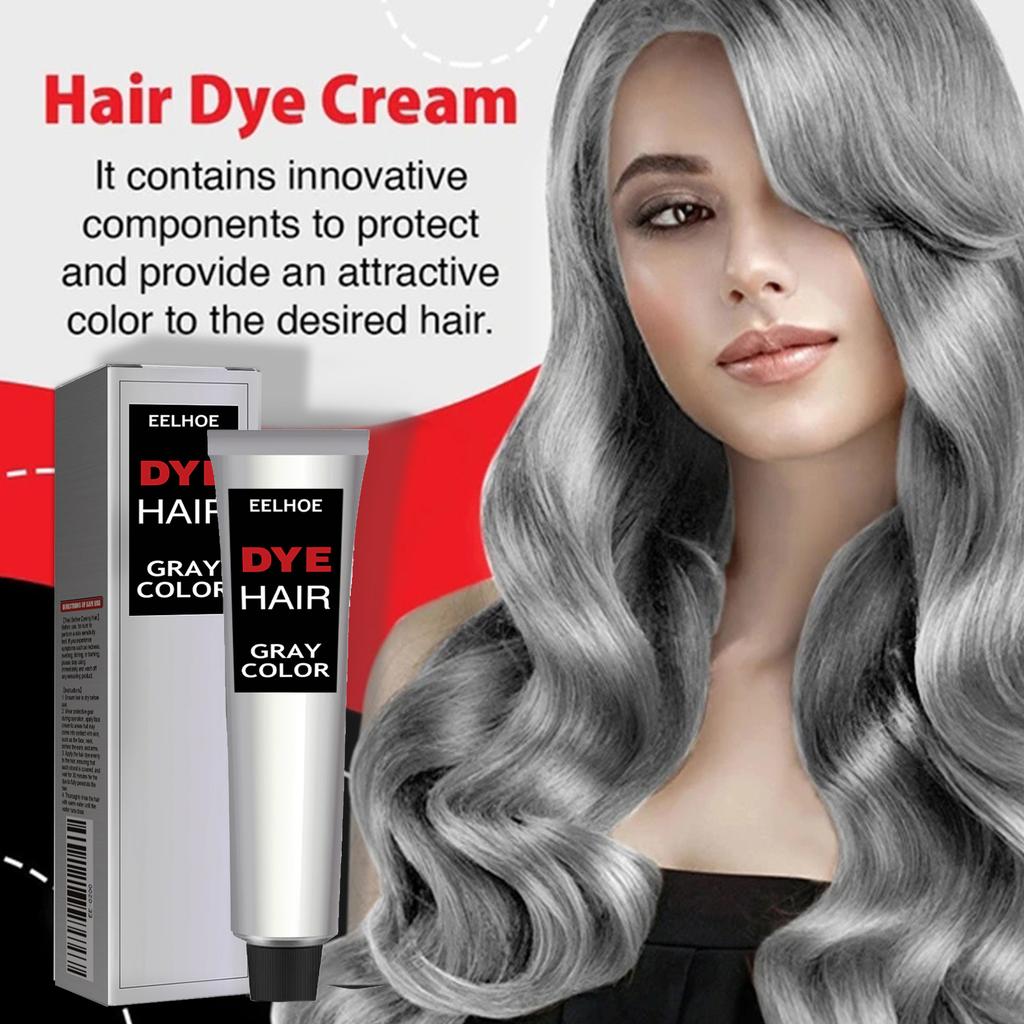 EELHOE Hairdressing Agent Grandma Gray Hair Hairdressing Agent Trendy Hairdressing Cream Easy to Color Hair Care Long-lasting Mild No Damage to Hair
