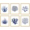 97 Decor Sea Coral Wall Decor - Coastal Coral Wall Art, Dark Blue Corals Prints, Navy Blue Wall Art Corals Pictures, Boho Ocean Artwork Coastal