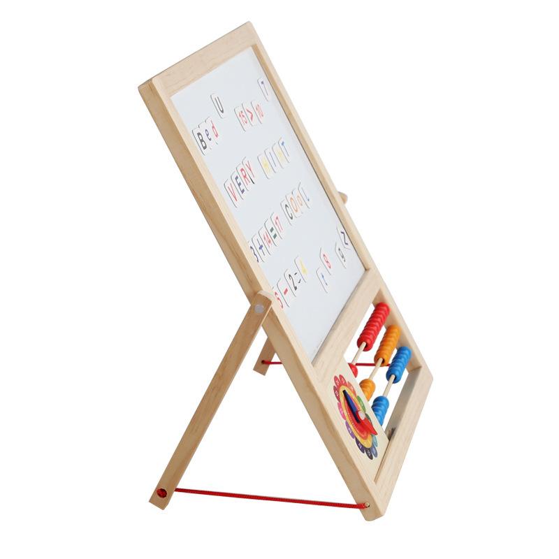 Children Magnetic Drawing Board Double-Sided Writing Board Painting Graffiti Kids Early Learning Educational Wooden Math Toy