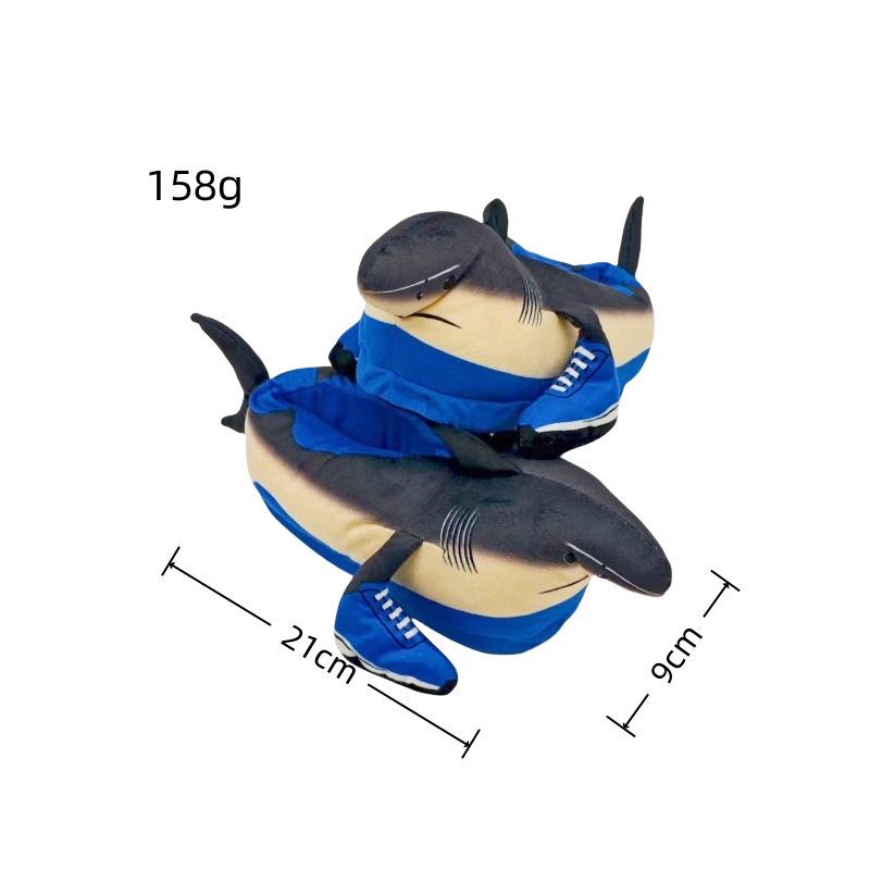 Humorous AI Shan Hai Jing Plush Shark Stick Doll - Creative Prank Plush Slippers As Shown