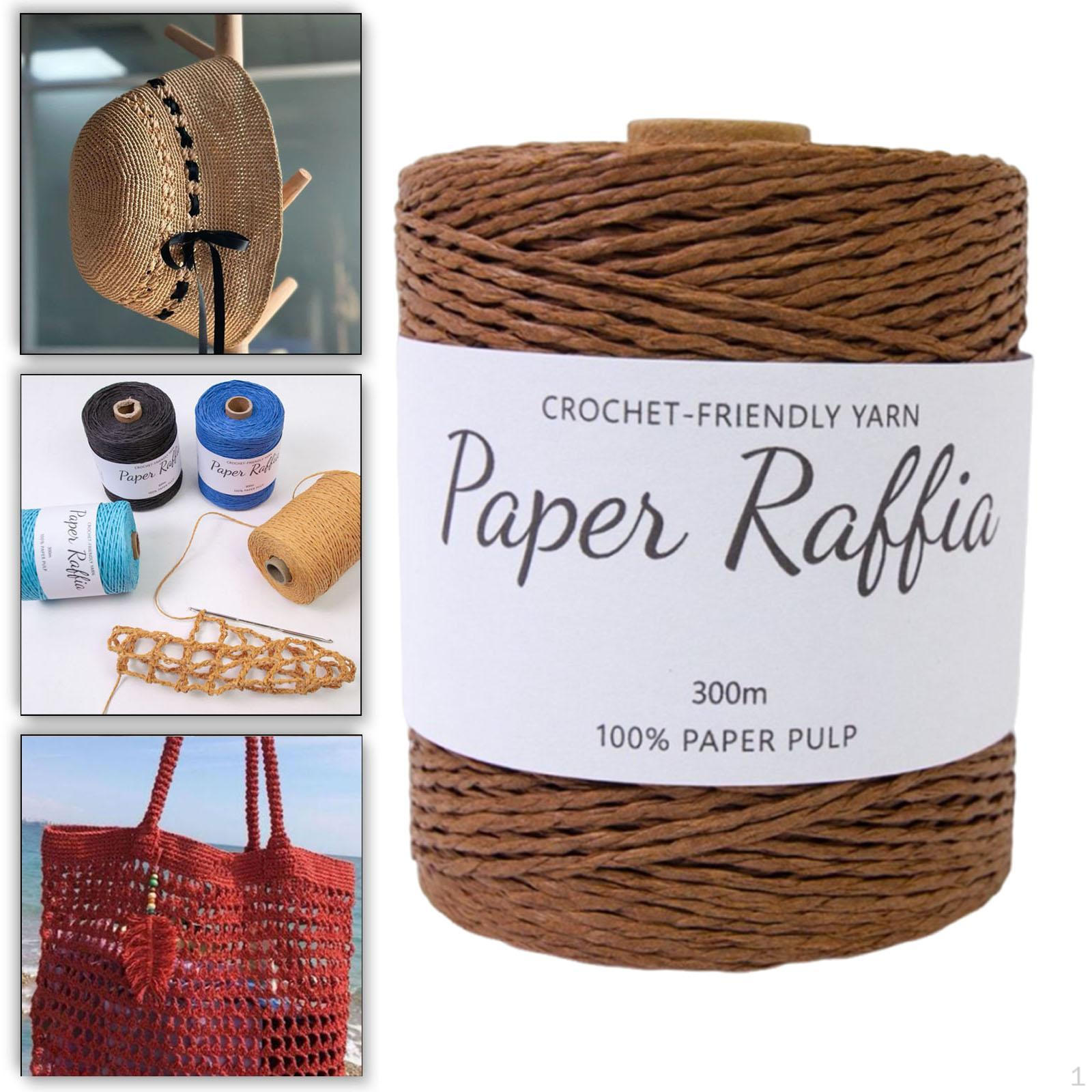 

1,5 мм рафия бумажная пряжа 328 ярдов для вязания сумок и летних аксессуаров Brown