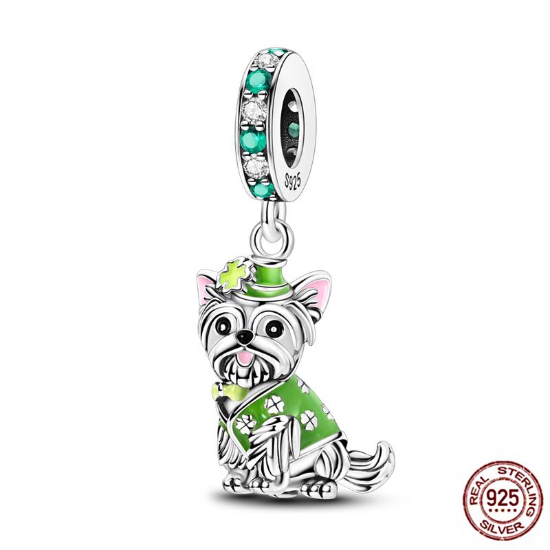 Fit Original Pendant Animal Charmscopper Pink Heart Pet Cat Dog Blue Owl Squirrel Beads Bracelet Women Diy Birthday Jewelry