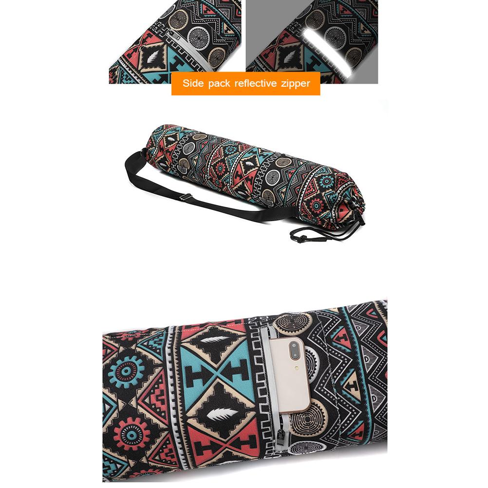 75*16cm Printed Canvas Yoga Mat Bag Carrier Sport Gym Bags Fitness Training Storage Case