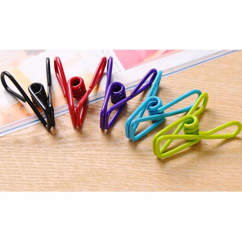 10pcs PP Excellent Quality Stainless Steel Clothes Peg Towel Sock Clip Pant Clothes Underwear Clips Small Metal Clips for Hanger