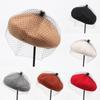 Retro Style Hat Mesh Multi Solid Color Womens Elegant Felt Warm Hatsberet