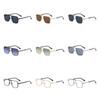 Punk Double Beam Sun Glasses Big Frame Men Eyewear Personalized Square Sunglasses  Unisex