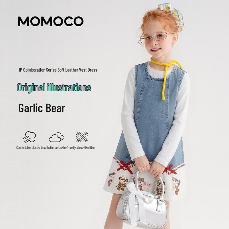 MOMOCO Girls  Denim Vest Dress 140