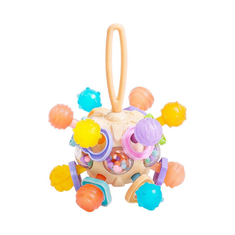 Kleinkind Lernpuzzle & Beißring Manhattan Atom Ball - Beruhigendes Greifspielzeug für Babys