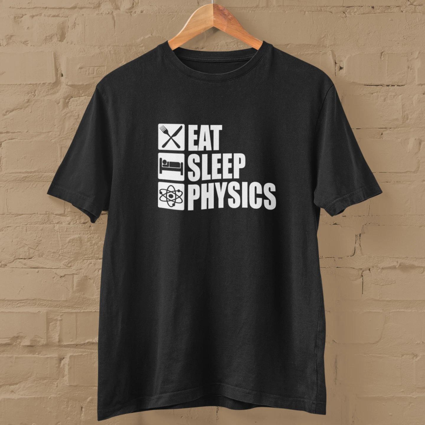 EAT SLEEP PHYSICS - T-Shirt (E=MC2 Einstein science particle atom molecule higgs 2XL
