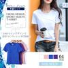 to Short Cut and Crew Line Round x M [Fiorior] [Comfortable wear] Women's T-shirt, Sleeve, Sewn, Neck, Plain, Design, Clean, Cotton, U-neck, Neck,