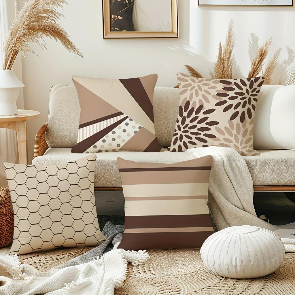 Fashionable and simple geometric pattern printing pillowcase living room sofa cushion cover bedroom room home decoration