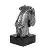 Schnauzer I - Figur auf Marmor, mit silbernem Metall überzogen, handgefertigt, Marke Art-Dog