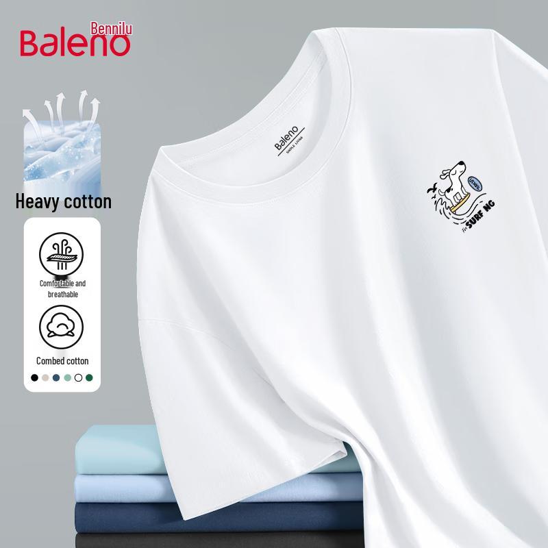 Baleno Men's Oversized Pure Cotton Short Sleeve T-Shirt with JPB Surfing Dog Print