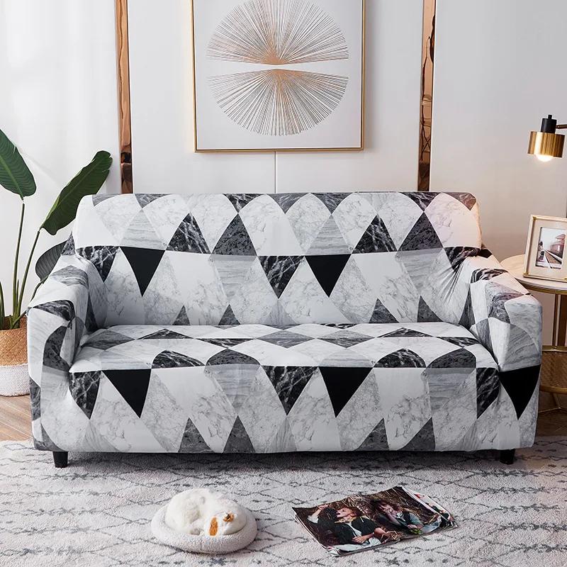Geometry Elastic Stretch Sofa Cover Slipcovers All-Inclusive Couch Cover For Different Shape Sofa Chair L-Style Need 2Sofa Cover