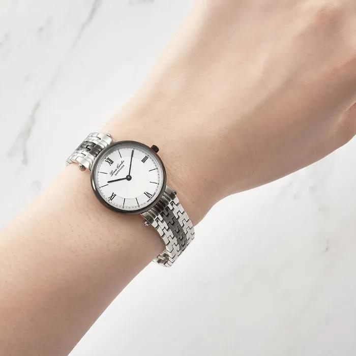 Swiss-made Slim Round Metal Watch LC008BS_L