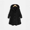 Womens Hooded Corduroy Cotton Coat Casual Loose Mid-Length Winter Jacket