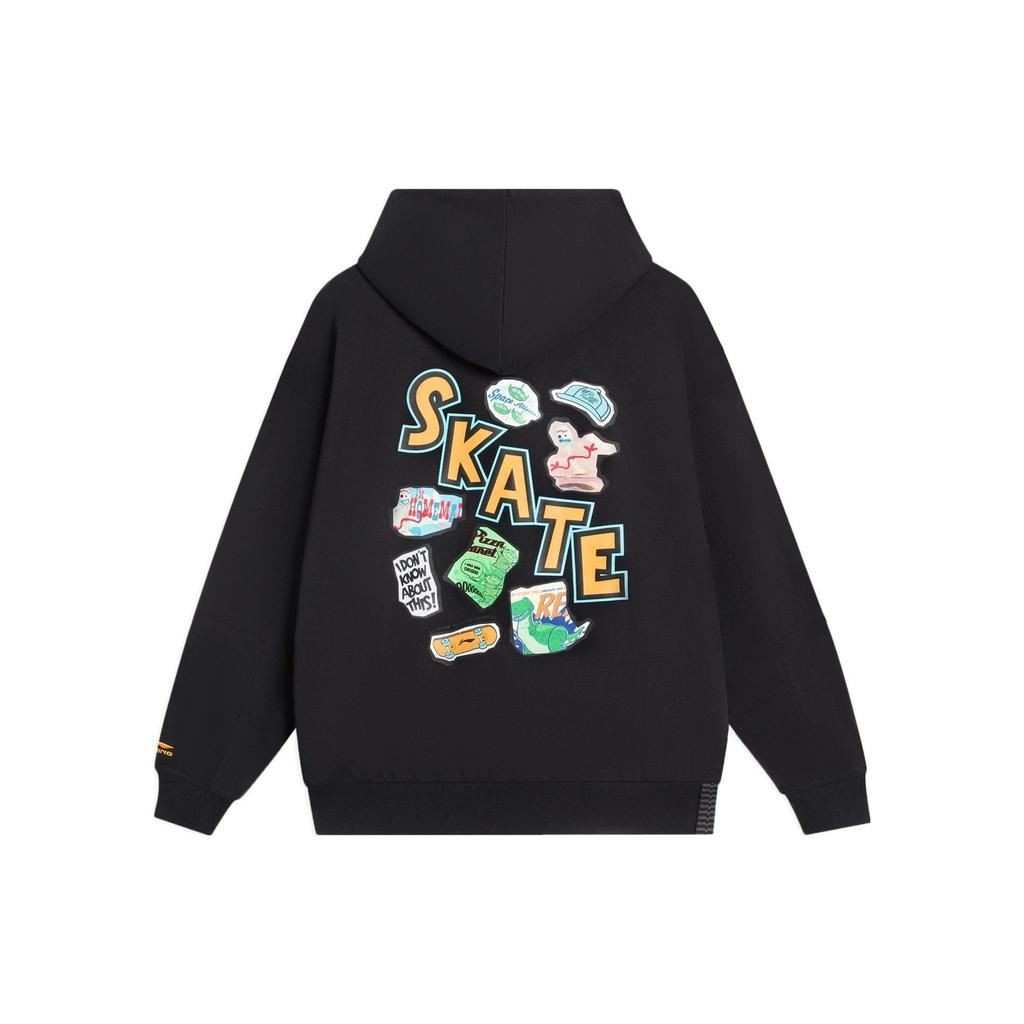Li Ning X Disney Li Ning Disney Toy Story Sweatshirts Unisex Black Hooded Moderate AWDS579-3