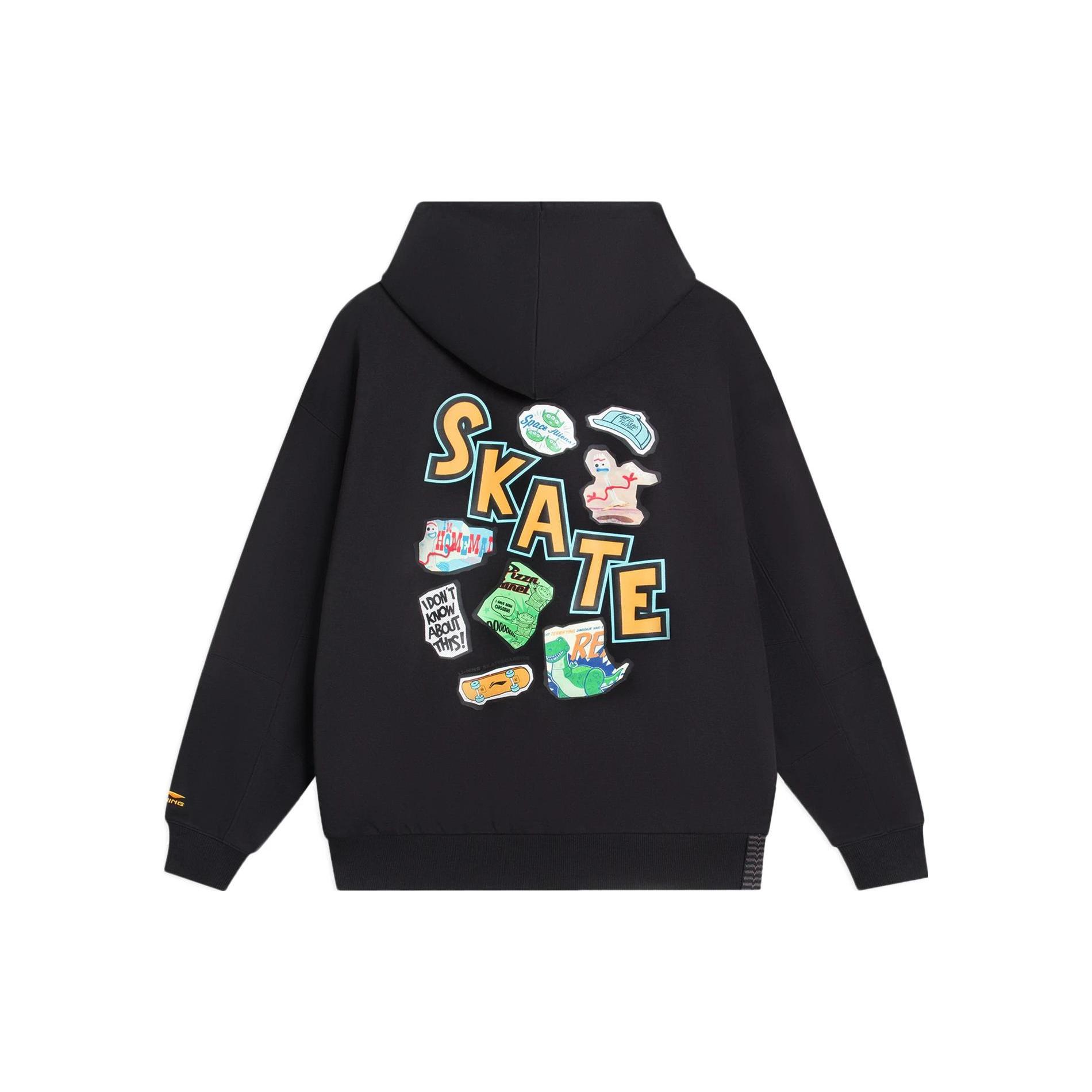 Li Ning X Disney Li Ning Disney Toy Story Sweatshirts Unisex Black Hooded Moderate AWDS579-3 L