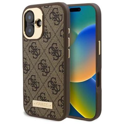 Guess Guhmp16Mu4Gprw iPhone 16 Plus 6.7 Brązowy/Brown Twarde Etui 4G Płytka Z Logo Magsafe
