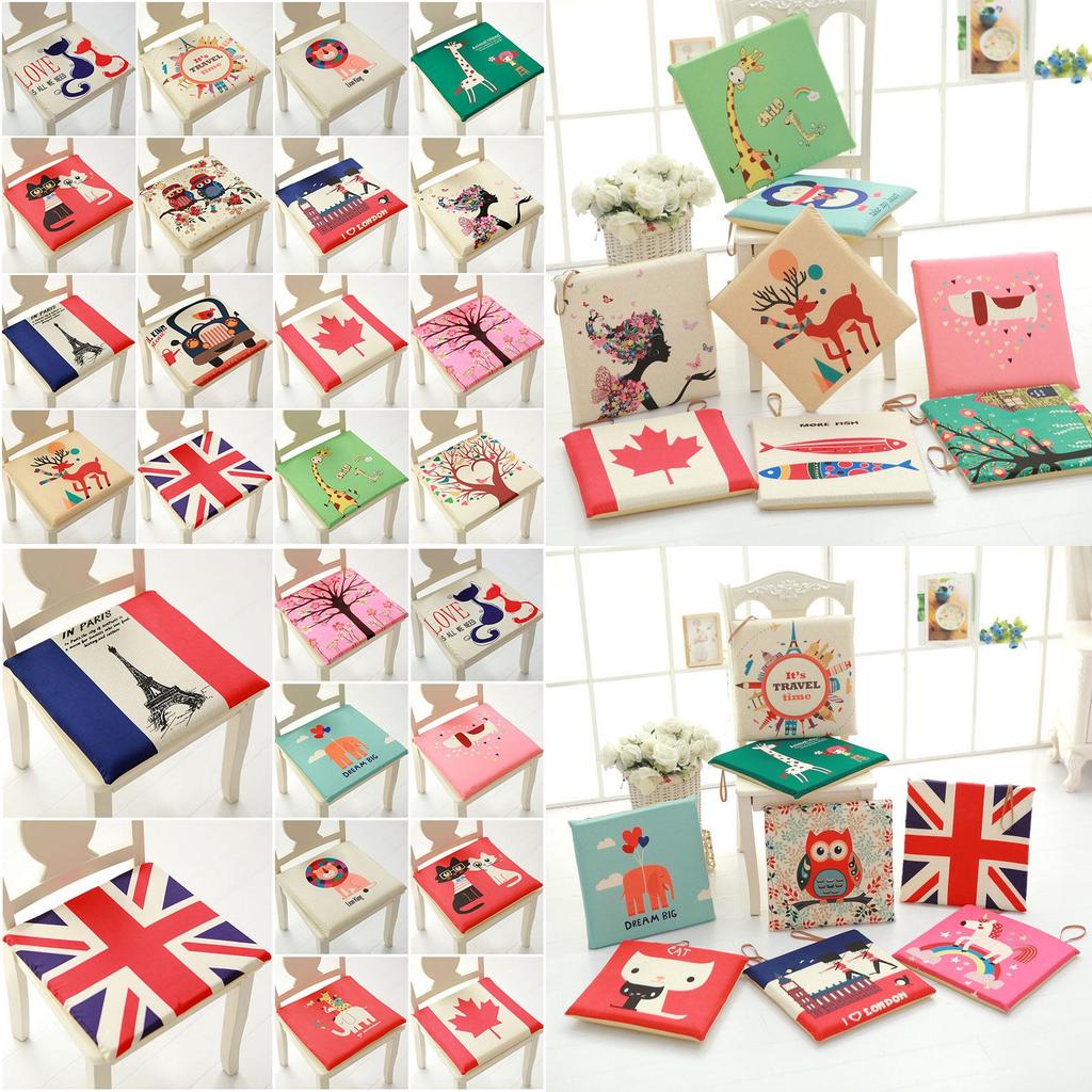 Cartoon-Muster Memory-Schaum Quadratische Stuhlkissen mit abnehmbarem waschbarem Bezug