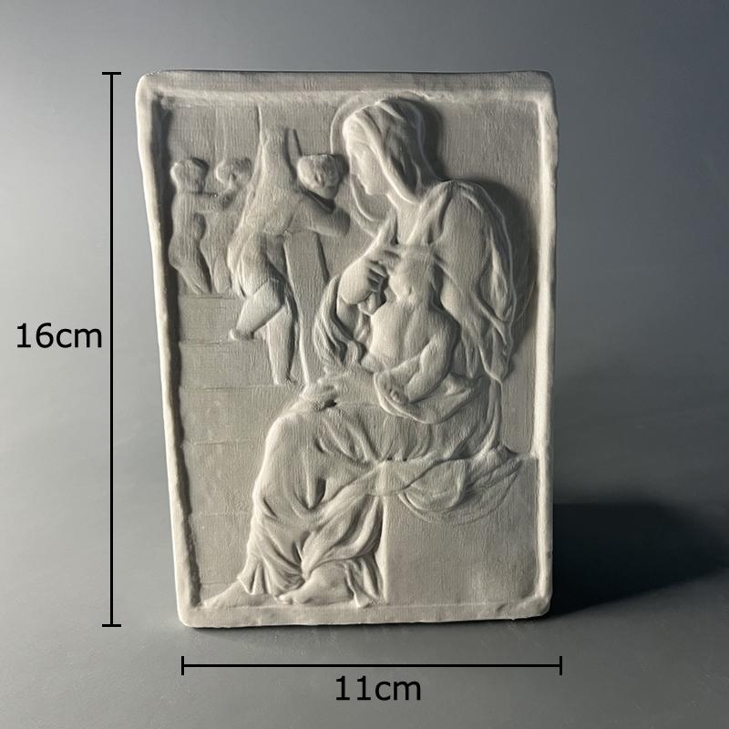 

Mother and Child Stereoscopic Printmaking Figures Relief Plaster Statue Desk Decoration Artwork Sculpture Room Aesthetic Decor