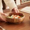 Scald-resistant Acacia Wooden Bowl Rustic Style Fruit Serving Bowl Natural Snack Bowl  Oats